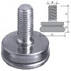 Non-tilt adjustable foot in PE with metal-covered plastic base Ø