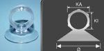 Suction cup ring / PVC /transp./30/20/15.5 Suction cup ring / PVC /transp./30/20/15.5