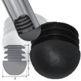 Spherical round cover tube in PE Ø14 X Tubes with 2 mm black
