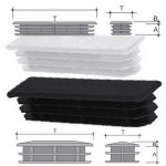 Rectangular tube cover inserts in PE 30X50 white