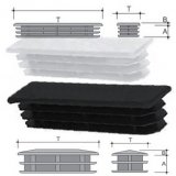 Rectangular tube cover inserts in PE 20X35 white