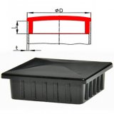 Rectangular ABS black plug 20x15x1.2 mm