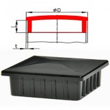 Tappo rettangolare in ABS nero 40x20x1.5 mm