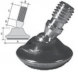 Adjustable tilt glide in PE and chromed zinc plated iron screw o