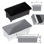 Rectangular insert in ABS black Ø mm 10X15X1