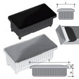 Rectangular insert in ABS black Ø mm 10X40X1,2