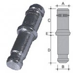 Iron zinc plated pin for bases Ø 11 X 23,5