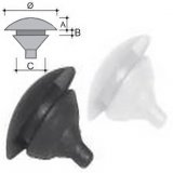 Round head buffer in PVC 8 X 4 X 0,8 H1,5 white