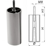 Foot color printed Ø60 h-150 M8x35 chrome