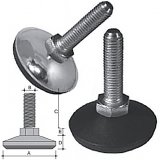 Non-tilt adjustable foot 17mm (base in PA and zinc-plated iron b