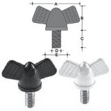 Wing screws in PS with zinc-plated bolt Crome 8X14 white