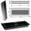 Handle in ABS with chromed border and black bottom 94X32 - black