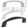 Curved elliptical handle in PP black