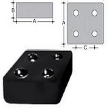 Square inserts normal in PVC 22 x 22 black