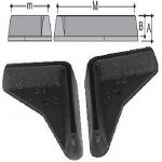 Puntali per angolari a L in PE destro 20X40 nero Puntali per angolari a L in PE destro 20X40 nero