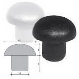 Round head buffer - mushroom shaped soft 20X10X10 black