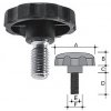 Star Blind Knob in PS with metal threaded bush Ø50 black F.10X16