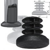 Round inserts with large base PVC 8 X 18 black