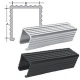 Rectangular square cover profile in rigid PVC 30X30 black