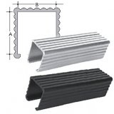 Rectangular square cover profile in rigid PVC 25X25 black