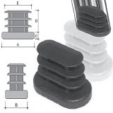 Inclined ribbed oval insert in PE 19X34 for tubes 15X30 white