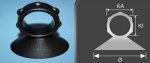 Suction cup ring / PVC / black/50/33/25 Suction cup ring / PVC / black/50/33/25