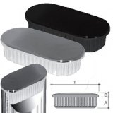 Oval insert in ABS black Ø mm 10X20X1