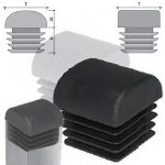 Square cover cap with round top 15X15 black