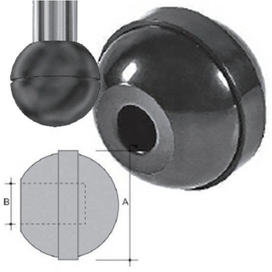 Pomello per attaccapanni nero Ø50 - anello nero in ABS F.20 - Clicca l'immagine per chiudere