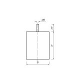 Piedino Ø100 h-120 M8x25 cromato