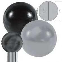 Ball knobs in ABS black Ø mm 64 core thread M8