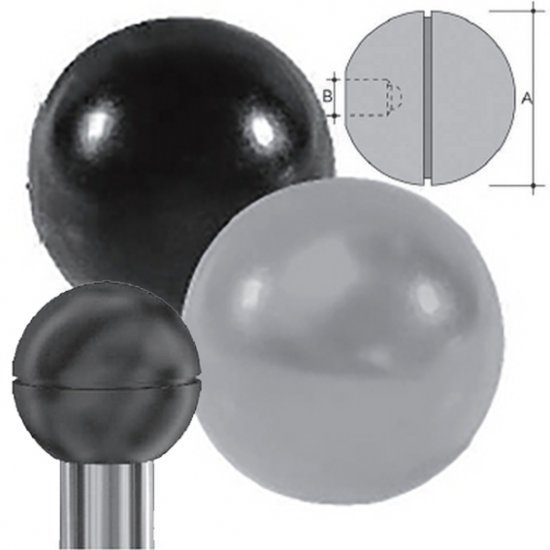 Pomelli sferico attaccapanni in ABS nero Ø mm 35 filettati 8MA - Clicca l'immagine per chiudere