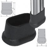 Ladder feet ovale in PVC black 40X20