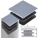 Square inserts in PE with metal top 25X25 C/TESTA MET.CR.