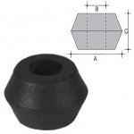 Spacers in PE with cavity conical 14 x 5 x 9 black