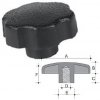 Star Blind Knob in PS with metal threaded bush Ø40 black F.8X20