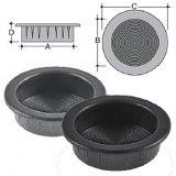 Round handle, shock proof in PS 22mm black