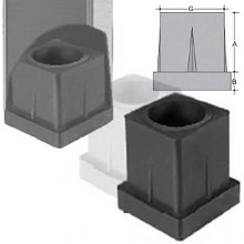 Puntali quadri in PVC 17X17 nero