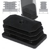 Threaded and ribbed insert in PP black25X50 thread 10