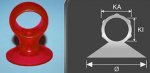 Suction cup ring / PVC / red/30/23.5/16 Suction cup ring / PVC / red/30/23.5/16
