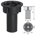 Piedino sottomobile con gamba per cucine H.77 nero Piedino sottomobile con gamba per cucine H.77 nero