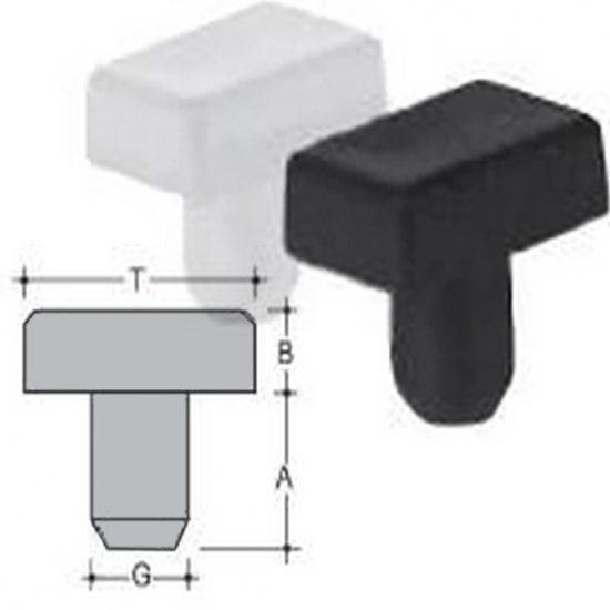 Rectangular head blackuffer soft 15X10X6X9H4,5 Neutral - Click Image to Close