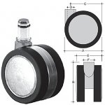 Chromed twin-castor Ø 65 + Iron zinc plated pin 11