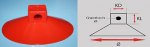 Suction cup hole cross / red/60/16/7 Suction cup hole cross / red/60/16/7