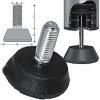 Non-tilt adjustable foot Ø60 with black PE base and zinc-plated