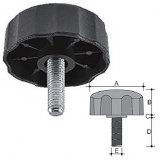 Star knob in PP with zinc plated bolt 8X10