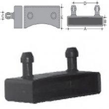 Arched rod-trayer with peg in PE 54X9 black