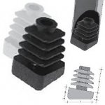 Inclined square inserts feet with 10° in PE 15x15 black