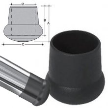 Piedi scala a pera in PVC nero 28 mm