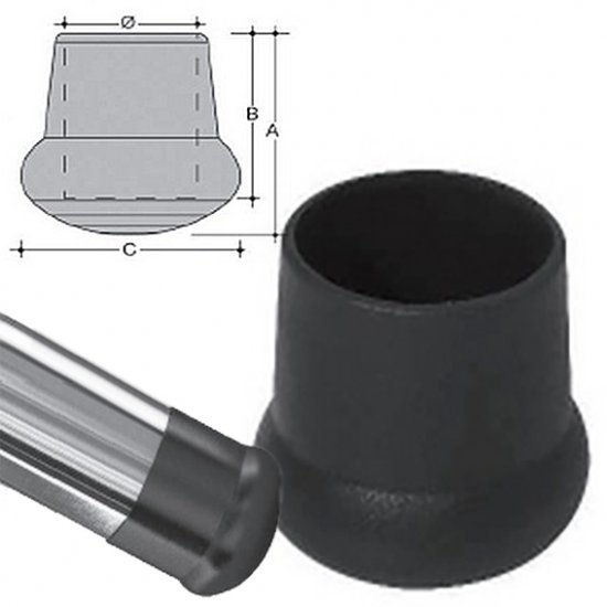 Piedi scala a pera in PVC nero 30 mm - Clicca l'immagine per chiudere